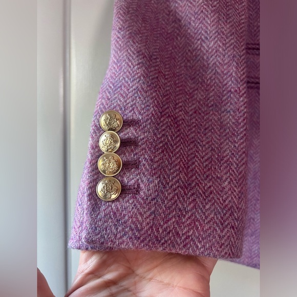 New! J. Crew Bristol Blazer Lilac Herringbone 100% Wool Purple Pink Sz 12 Petite - Picture 7 of 14